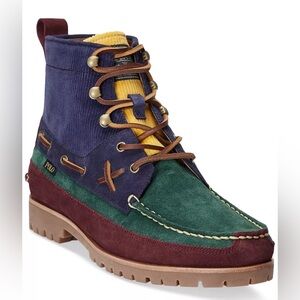 POLO Ralph Lauren Country Ranger MID Color Block Suede Corduroy Boots Mens 12